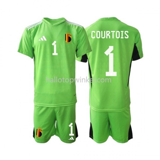 België Voetbalshirt Courtois 1 Doelman Kleuters/Kids Thuis Tenue 2021-2022 Korte Mouw