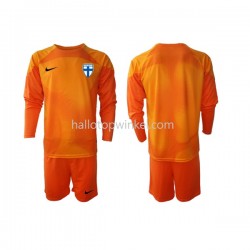 Finland Voetbalshirt Doelman Kleuters/Kids Thuis Tenue 2022-2023 Lange Mouw