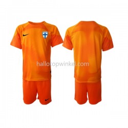 Finland Voetbalshirt Doelman Kleuters/Kids Thuis Tenue 2022-2023 Korte Mouw