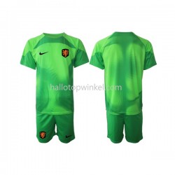 Nederland Voetbalshirt Doelman Kleuters/Kids Uit Tenue WK 2022 Korte Mouw