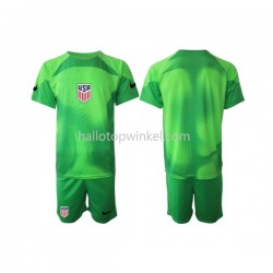 USA Voetbalshirt Doelman Kleuters/Kids Vierde Tenue WK 2022 Korte Mouw