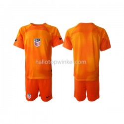 USA Voetbalshirt Doelman Kleuters/Kids Thuis Tenue WK 2022 Korte Mouw