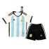 Argentinië Voetbalshirt Kleuters/Kids Thuis Tenue WK 2022 Korte Mouw
