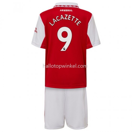 Arsenal Voetbalshirt Lacazette 9 Kleuters/Kids Thuis Tenue 2022-2023 Korte Mouw