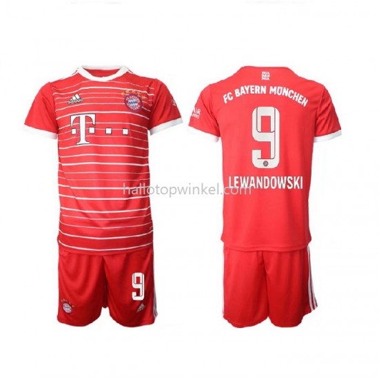 Bayern München Voetbalshirt Lewandowski 9 Kleuters/Kids Thuis Tenue 2022-2023 Korte Mouw
