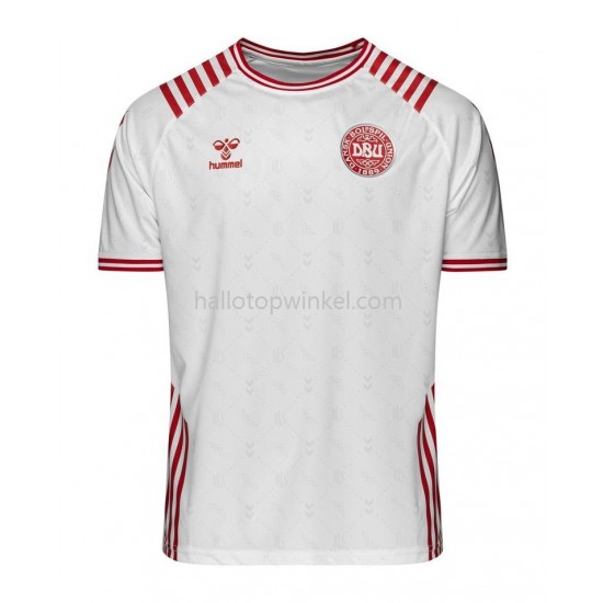 Denemarken Voetbalshirt Uit Tenue WK 2022 Korte Mouw