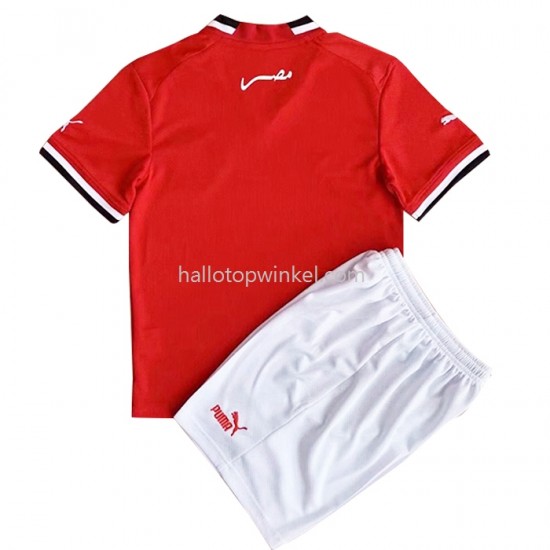Egypte Voetbalshirt Kleuters/Kids Thuis Tenue 2022 Korte Mouw