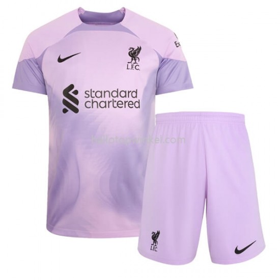 Liverpool Voetbalshirt Doelman Kleuters/Kids Thuis Tenue 2022-2023 Korte Mouw