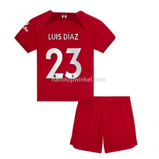 Liverpool Voetbalshirt Diaz 23 Kleuters/Kids Thuis Tenue 2022-2023 Korte Mouw
