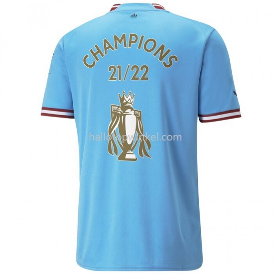 Manchester City Voetbalshirt Champion Thuis Tenue 2022-2023 Korte Mouw