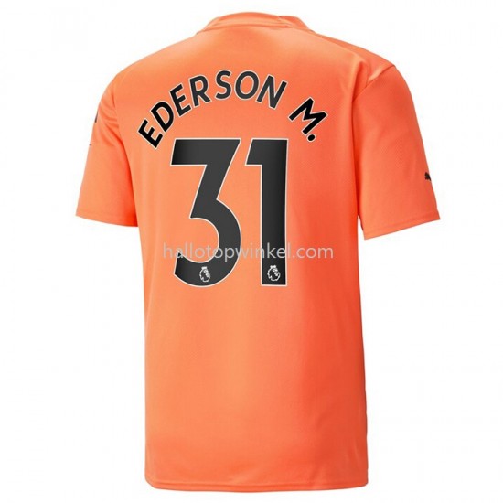 Manchester City Voetbalshirt Ederson M. 31 Doelman Derde Tenue 2022-2023 Korte Mouw