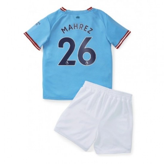 Manchester City Voetbalshirt Mahrez 26 Kleuters/Kids Thuis Tenue 2022-2023 Korte Mouw