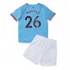 Manchester City Voetbalshirt Mahrez 26 Kleuters/Kids Thuis Tenue 2022-2023 Korte Mouw