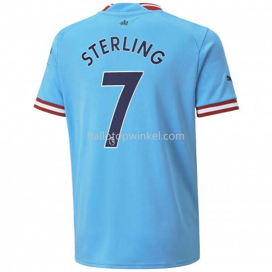 Manchester City Voetbalshirt Sterling 7 Thuis Tenue 2022-2023 Korte Mouw