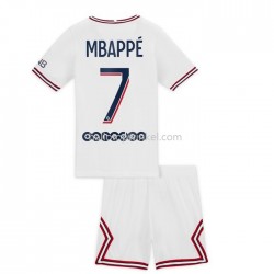 Paris Saint-Germain Voetbalshirt Kylian Mbappe 7 Kleuters/Kids Vierde Tenue 2021-2022 Korte Mouw