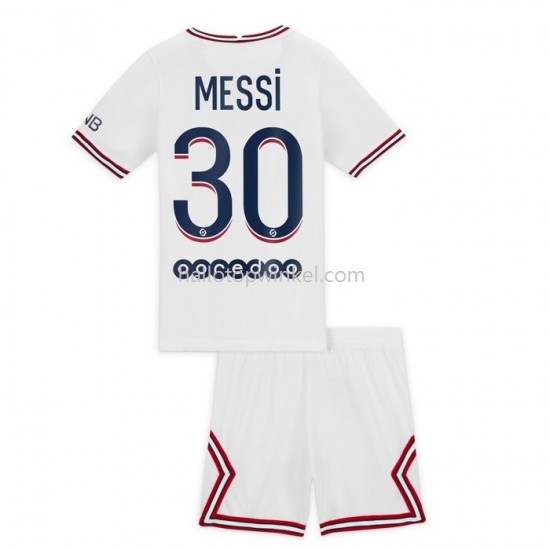 Paris Saint-Germain Voetbalshirt Lionel Messi 30 Kleuters/Kids Vierde Tenue 2021-2022 Korte Mouw