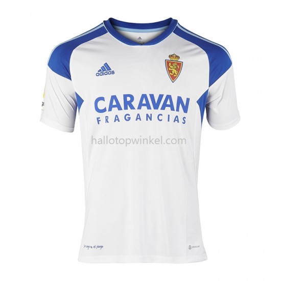 Real Zaragoza Voetbalshirt Thuis Tenue 2022-2023 Korte Mouw