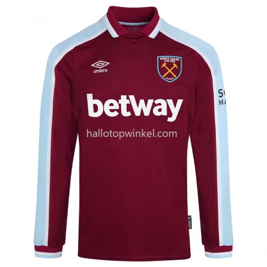 West Ham United Voetbalshirt Thuis Tenue 2021-2022 Lange Mouw
