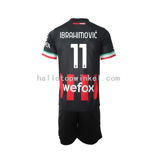 AC Milan Voetbalshirt Ibrahimović 11 Kleuters/Kids Thuis Tenue 2022-2023 Korte Mouw