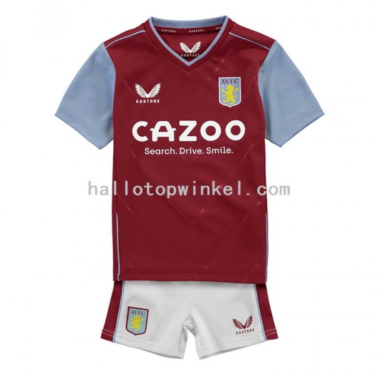 Aston Villa Voetbalshirt Kleuters/Kids Thuis Tenue 2022-2023 Korte Mouw