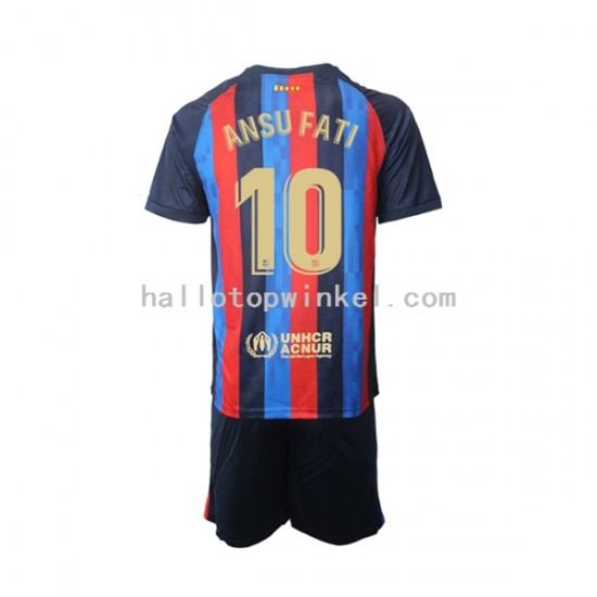 FC Barcelona Voetbalshirt Ansu Fati 10 Kleuters/Kids Thuis Tenue 2022-2023 Korte Mouw