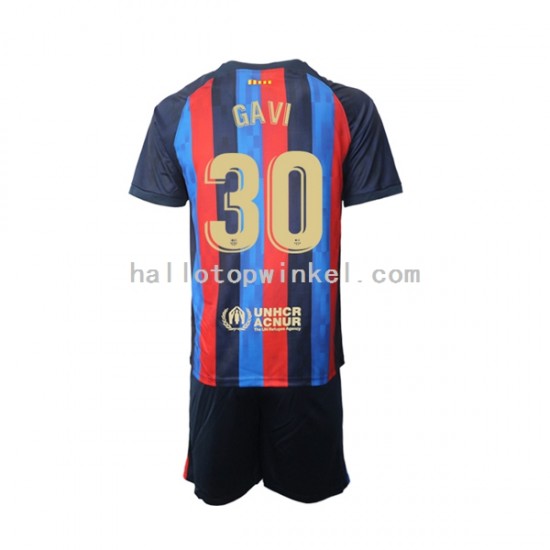 FC Barcelona Voetbalshirt Gavi 30 Kleuters/Kids Thuis Tenue 2022-2023 Korte Mouw