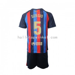 FC Barcelona Voetbalshirt Sergio Busquets 5 Kleuters/Kids Thuis Tenue 2022-2023 Korte Mouw