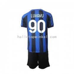 Inter Milan Voetbalshirt Romelu Lukaku 90 Kleuters/Kids Thuis Tenue 2022-2023 Korte Mouw