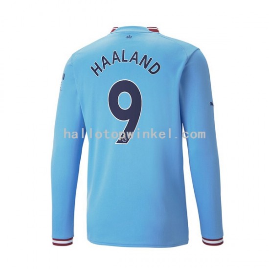 Manchester City Voetbalshirt Haaland 9 Heren Thuis Tenue 2022-2023 Lange Mouw