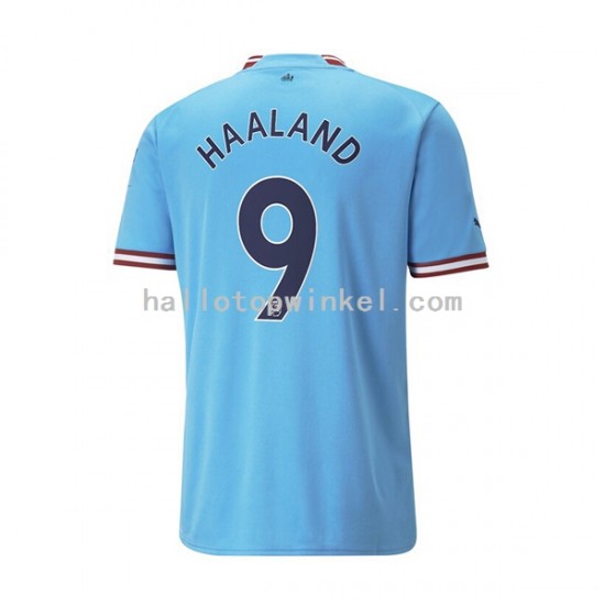 Manchester City Voetbalshirt Haaland 9 Heren Thuis Tenue 2022-2023 Korte Mouw