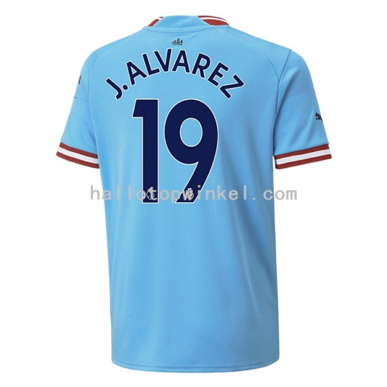 Manchester City Voetbalshirt J. ALVAREZ 19 Heren Thuis Tenue 2022-2023 Korte Mouw