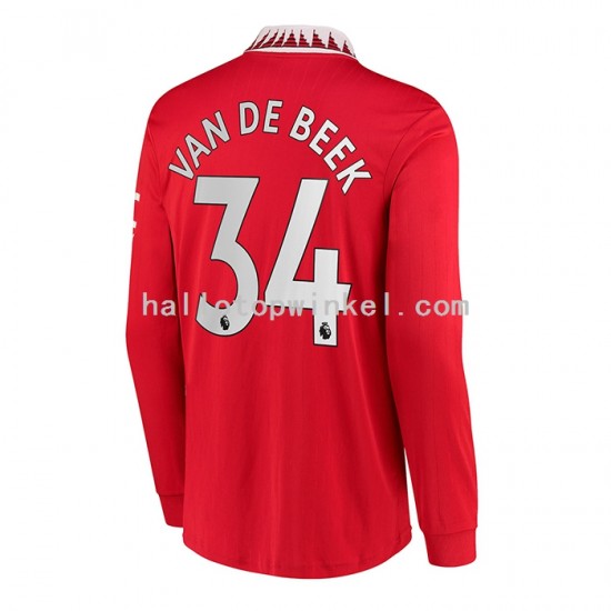 Manchester United Voetbalshirt Donny van de Beek 34 Heren Thuis Tenue 2022-2023 Lange Mouw