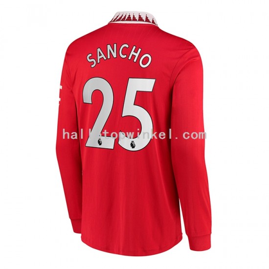 Manchester United Voetbalshirt Jadon Sancho 25 Heren Thuis Tenue 2022-2023 Lange Mouw