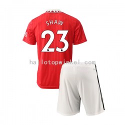 Manchester United Voetbalshirt Luke Shaw 23 Kleuters/Kids Thuis Tenue 2022-2023 Korte Mouw