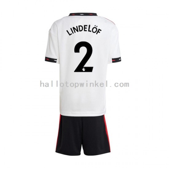Manchester United Voetbalshirt Victor Lindelof 2 Kleuters/Kids Uit Tenue 2022-2023 Korte Mouw