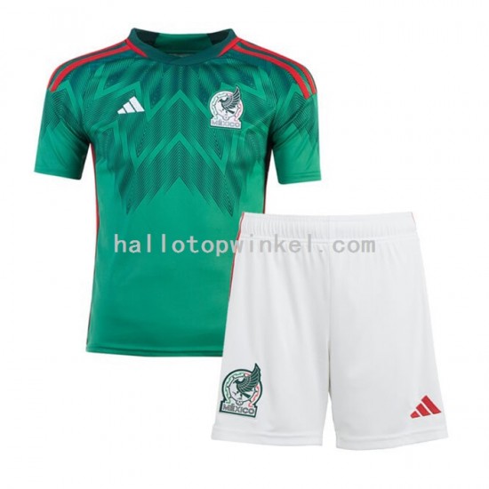 Mexico Voetbalshirt Kleuters/Kids Thuis Tenue WK 2022 Korte Mouw