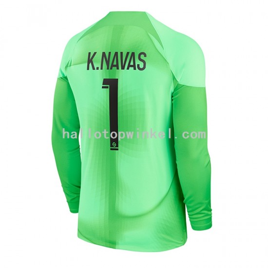 Paris Saint-Germain Voetbalshirt K.Navas 1 Doelman Heren Thuis Tenue 2022-2023 Lange Mouw
