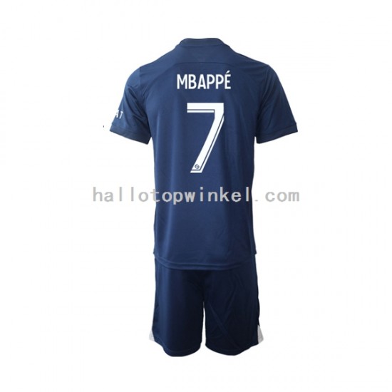 Paris Saint-Germain Voetbalshirt Mbappé 7 Kleuters/Kids Thuis Tenue 2022-2023 Korte Mouw