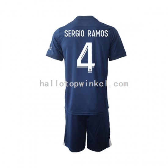 Paris Saint-Germain Voetbalshirt Sergio Ramos 4 Kleuters/Kids Thuis Tenue 2022-2023 Korte Mouw