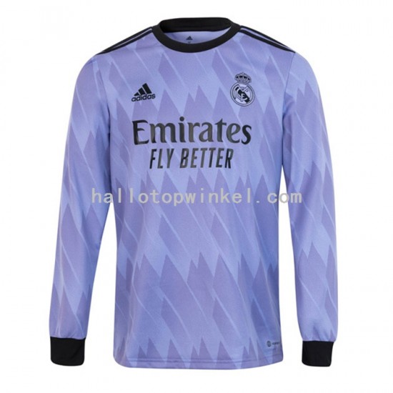Real Madrid Voetbalshirt Heren Uit Tenue 2022-2023 Lange Mouw