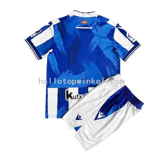 Real Sociedad Voetbalshirt Kleuters/Kids Thuis Tenue 2022-2023 Korte Mouw