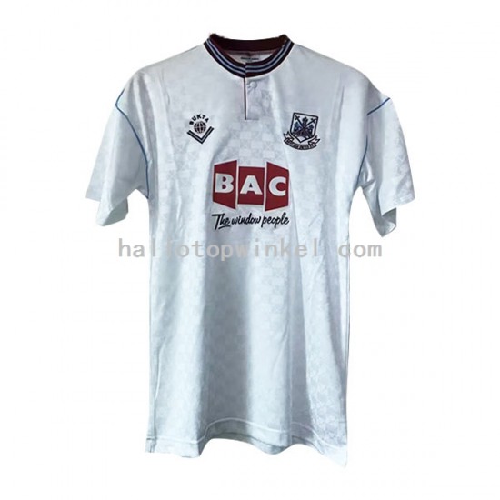 West Ham United Voetbalshirt Retro Heren Uit Tenue 1989-1990 Korte Mouw