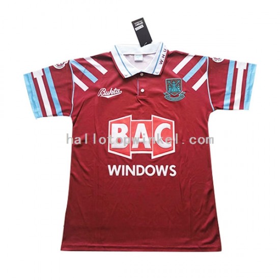 West Ham United Voetbalshirt Retro Heren Thuis Tenue 1991-1992 Korte Mouw