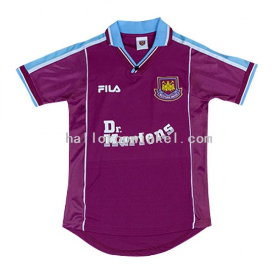 West Ham United Voetbalshirt Retro Heren Thuis Tenue 1999-2001 Korte Mouw