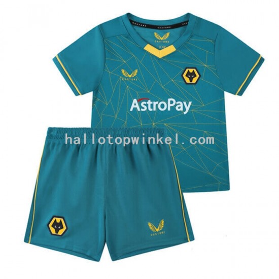 Wolverhampton Wanderers Voetbalshirt Kleuters/Kids Uit Tenue 2022-2023 Korte Mouw