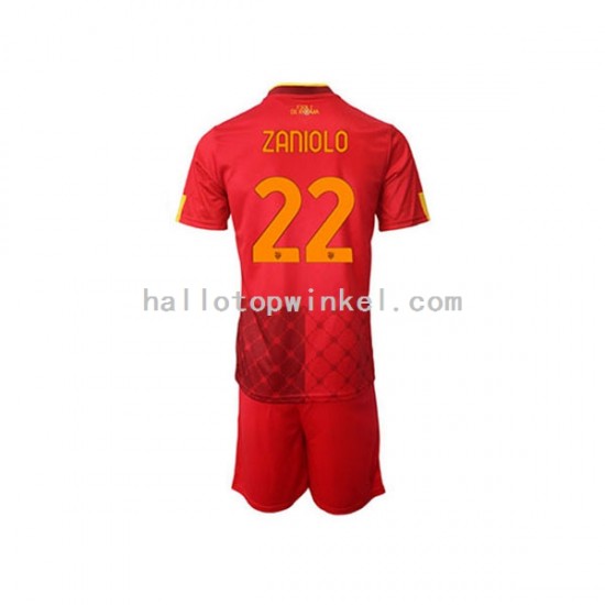 AS Roma Voetbalshirt Nicolo Zaniolo 22 Kleuters/Kids Thuis Tenue 2022-2023 Korte Mouw