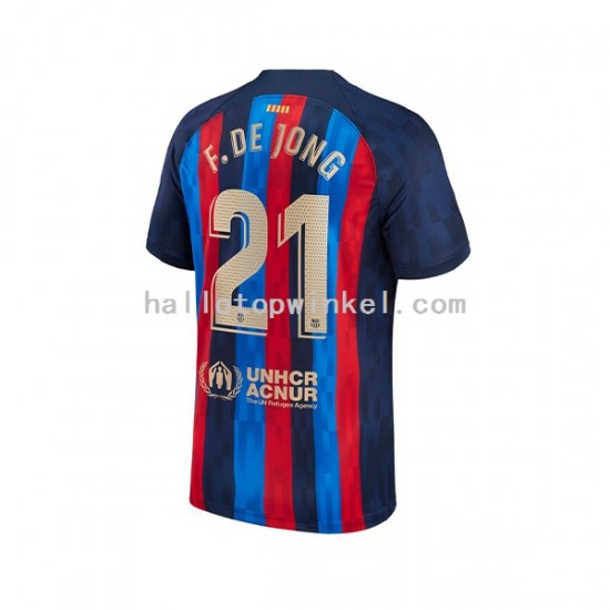 FC Barcelona Voetbalshirt Frenkie de Jong 21 Heren Thuis Tenue 2022-2023 Korte Mouw