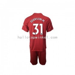 Manchester City Voetbalshirt Ederson M. 31 Doelman Kleuters/Kids Thuis Tenue 2022-2023 Korte Mouw