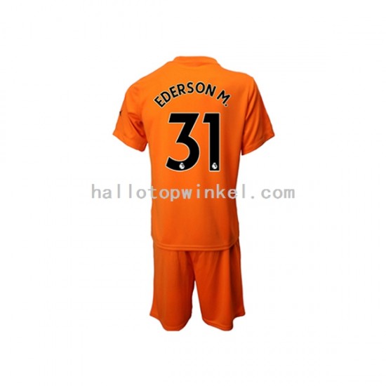 Manchester City Voetbalshirt Ederson M. 31 Doelman Kleuters/Kids Derde Tenue 2022-2023 Korte Mouw