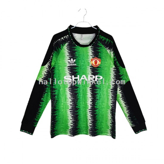 Manchester United Voetbalshirt 1990-1991 Doelman Retro Heren Thuis Tenue Lange Mouw